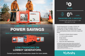 Kubota Special Financing Offer